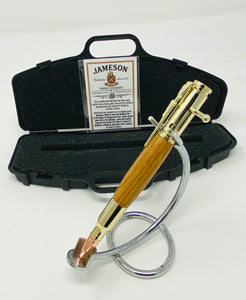 Jameson Whiskey Barrel Wood Pen W/ COA And Presentation Box (Gold)