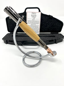 Makers Mark Whiskey Barrel Wood Pen W/ COA And Presentation Box (Gunmetal)